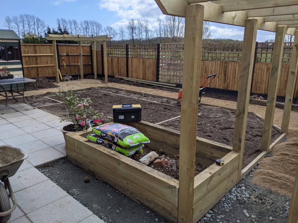 Early stages of a garden design in Hemsby by Richard Walters